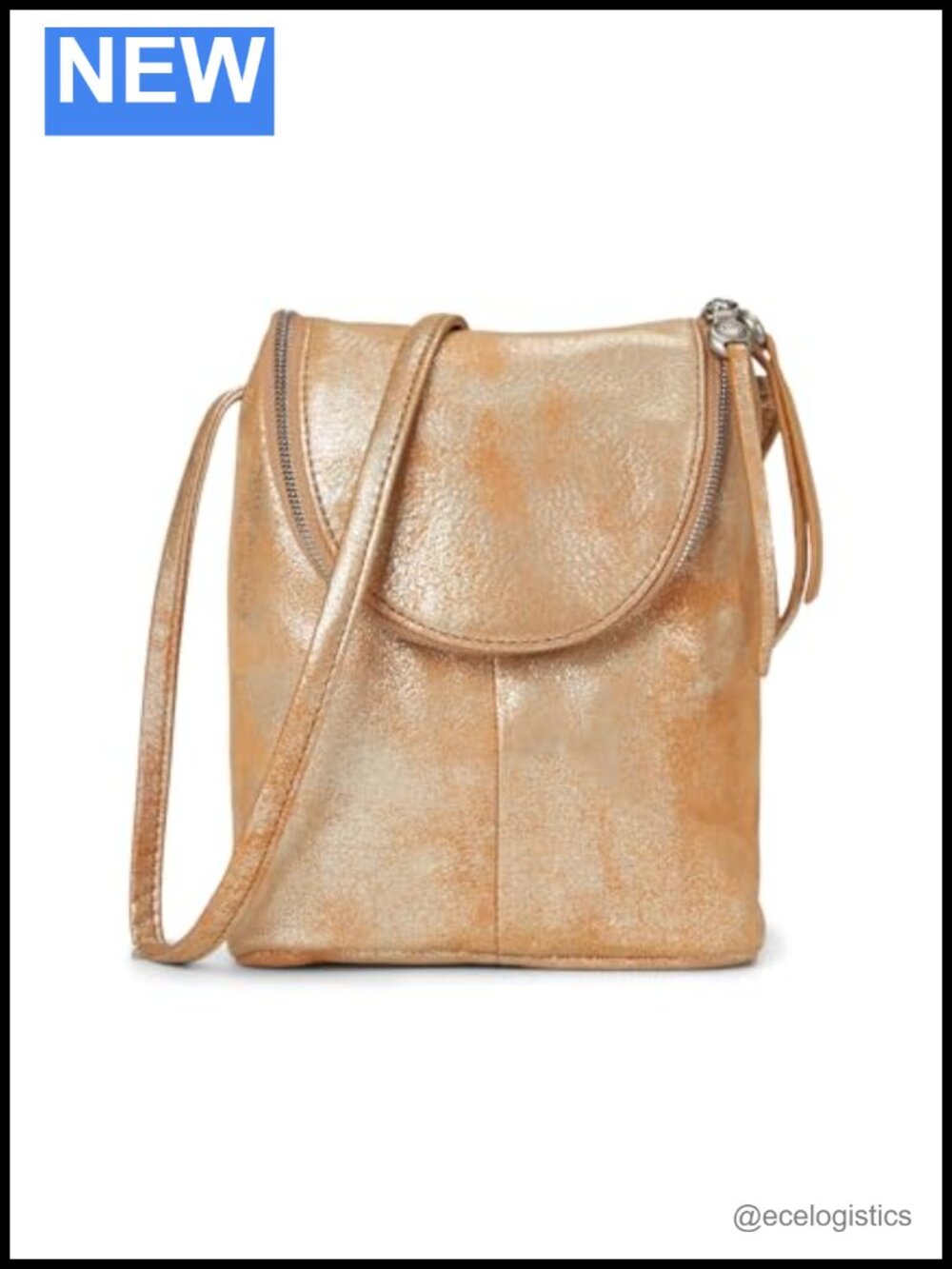 Genuine Leather Fern Crossbody Bag with Adjustable Strap and Phone Pocket